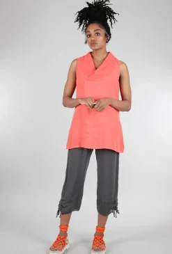 New Evie Lou Mesh Cowl Tank, Popsicle Orange