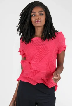 Shop Evie Lou Micropleat Annie Top, Berry