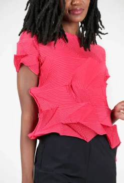 Shop Evie Lou Micropleat Annie Top, Berry