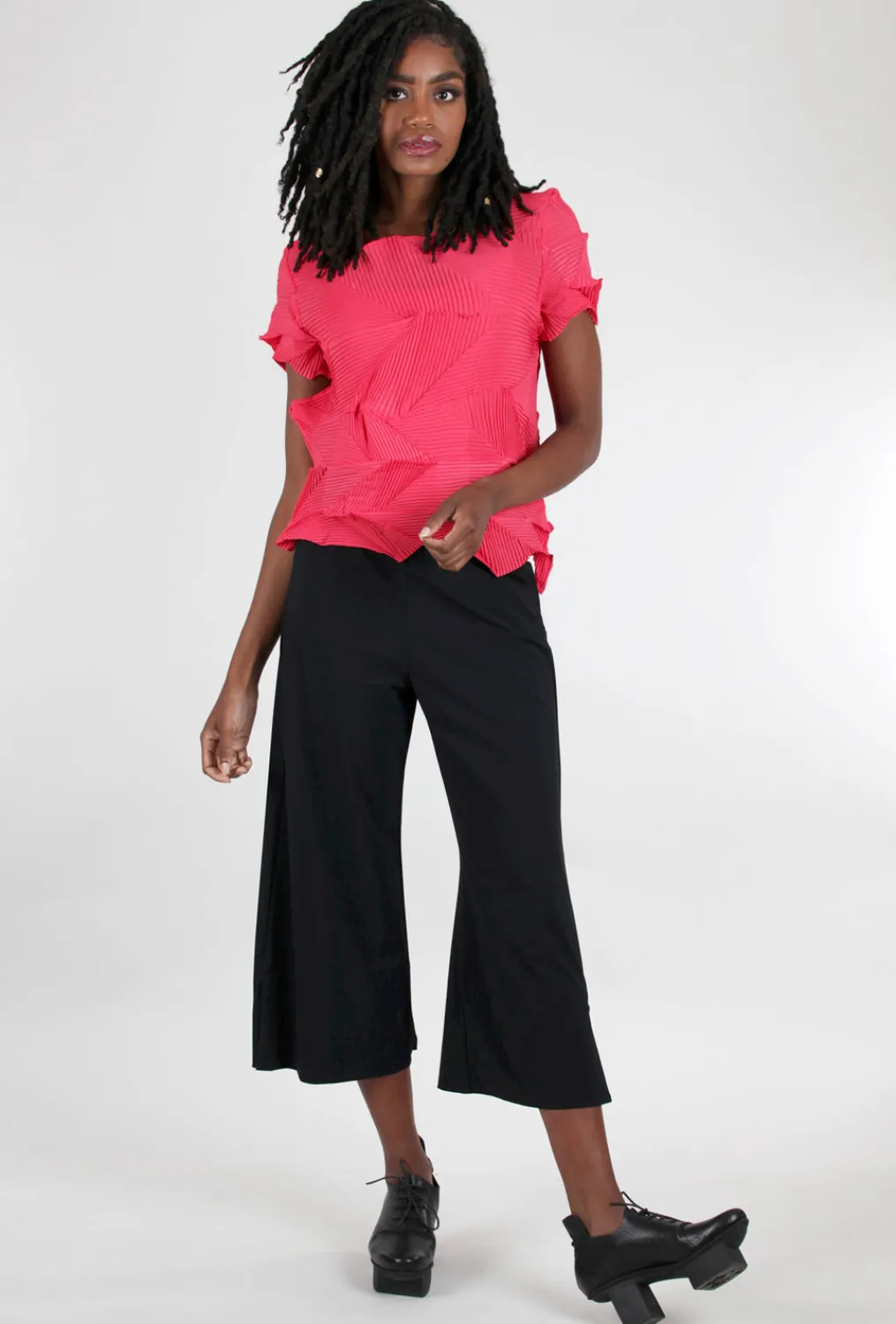 Shop Evie Lou Micropleat Annie Top, Berry