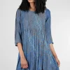 Cheap Evie Lou Micropleat Bodice Dress, Blue/Taupe