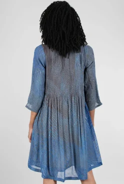 Cheap Evie Lou Micropleat Bodice Dress, Blue/Taupe