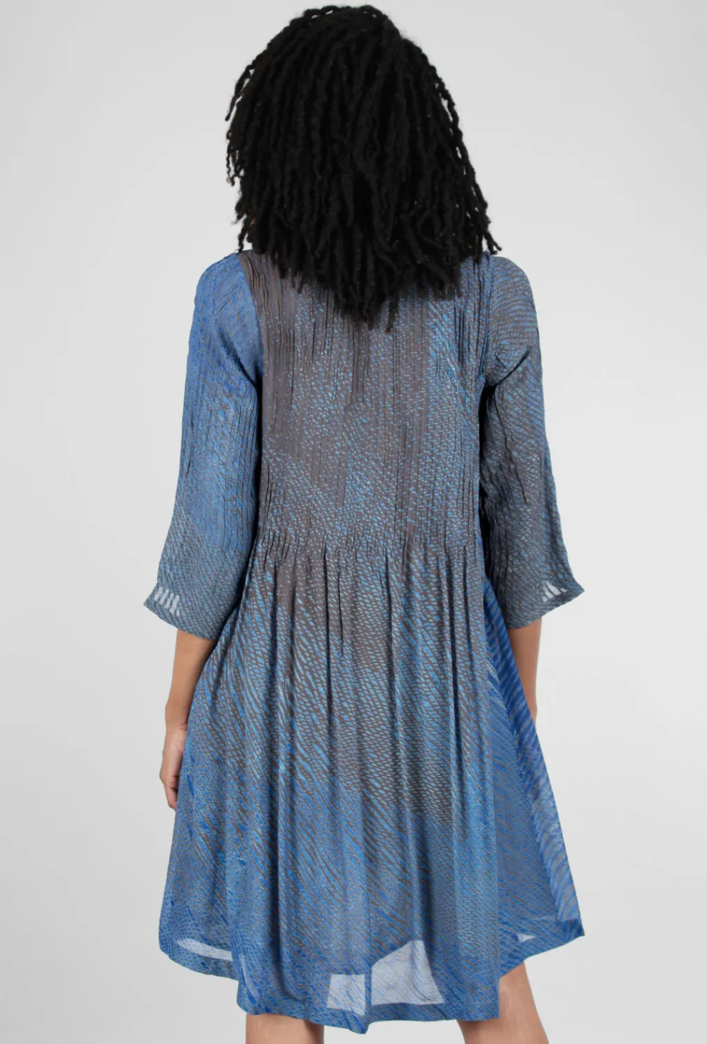 Cheap Evie Lou Micropleat Bodice Dress, Blue/Taupe