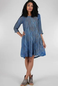 Cheap Evie Lou Micropleat Bodice Dress, Blue/Taupe