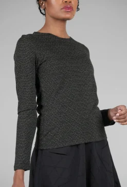 Cheap Evie Lou Mika Tee, Black/Sand Dash