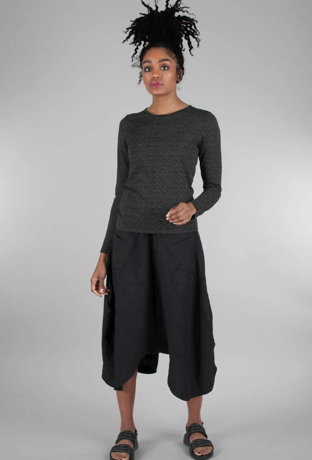 Cheap Evie Lou Mika Tee, Black/Sand Dash