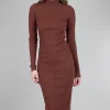 Flash Sale Evie Lou Mockneck Dress, Cinnamon