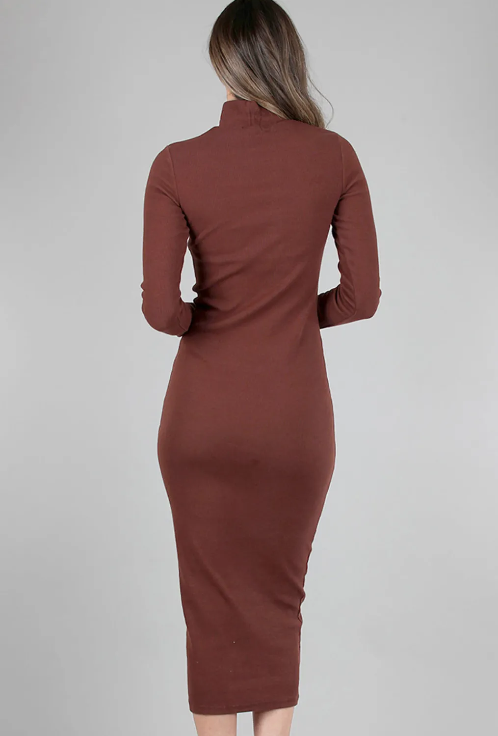 Flash Sale Evie Lou Mockneck Dress, Cinnamon