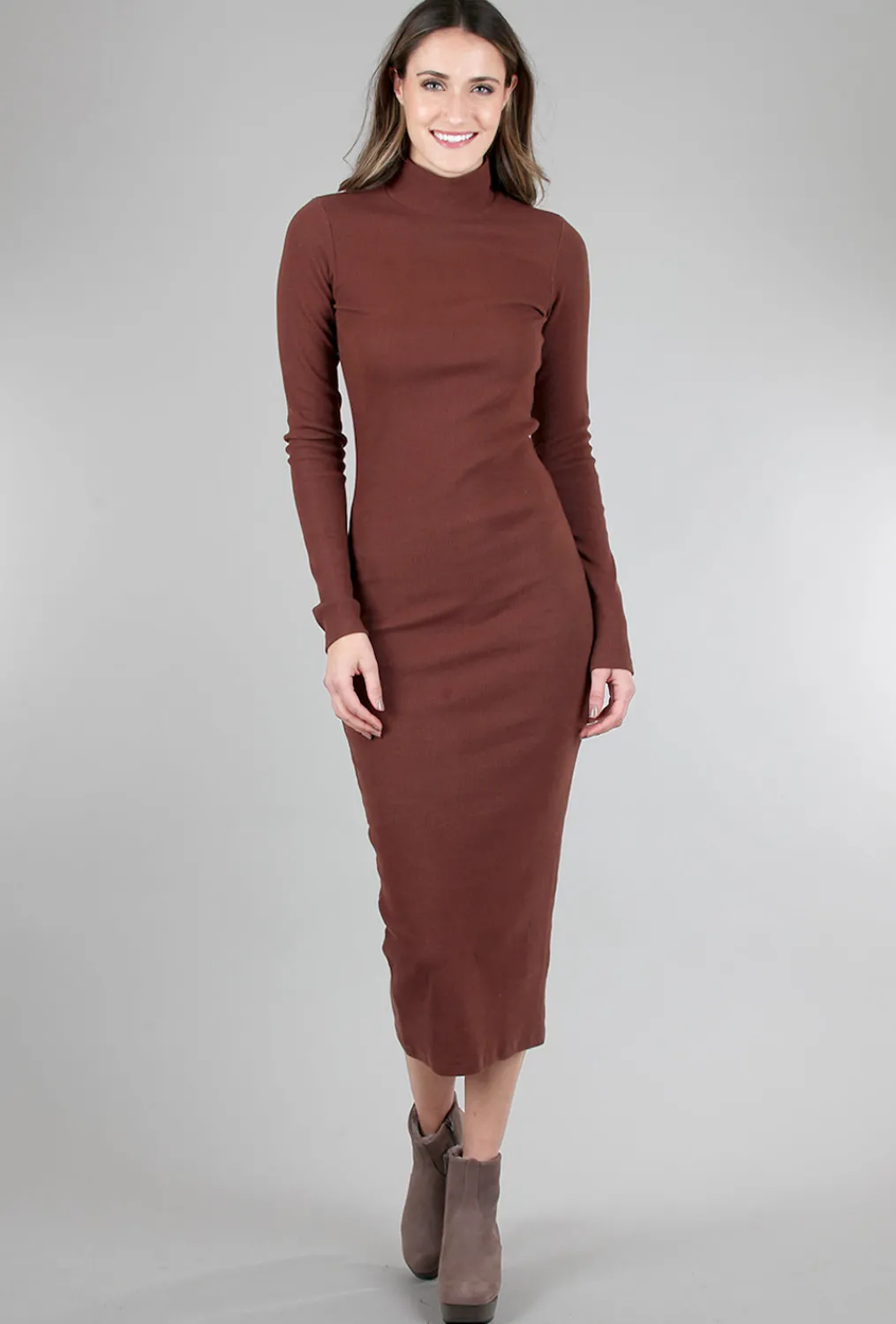 Flash Sale Evie Lou Mockneck Dress, Cinnamon