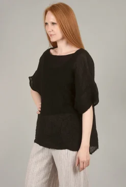 Best Sale Evie Lou Mono Gauze Top, Black