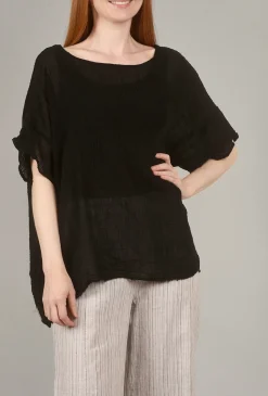 Best Sale Evie Lou Mono Gauze Top, Black