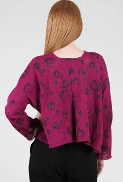 Discount Evie Lou Nelson Sweater, Berry/Circles