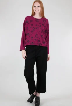Discount Evie Lou Nelson Sweater, Berry/Circles