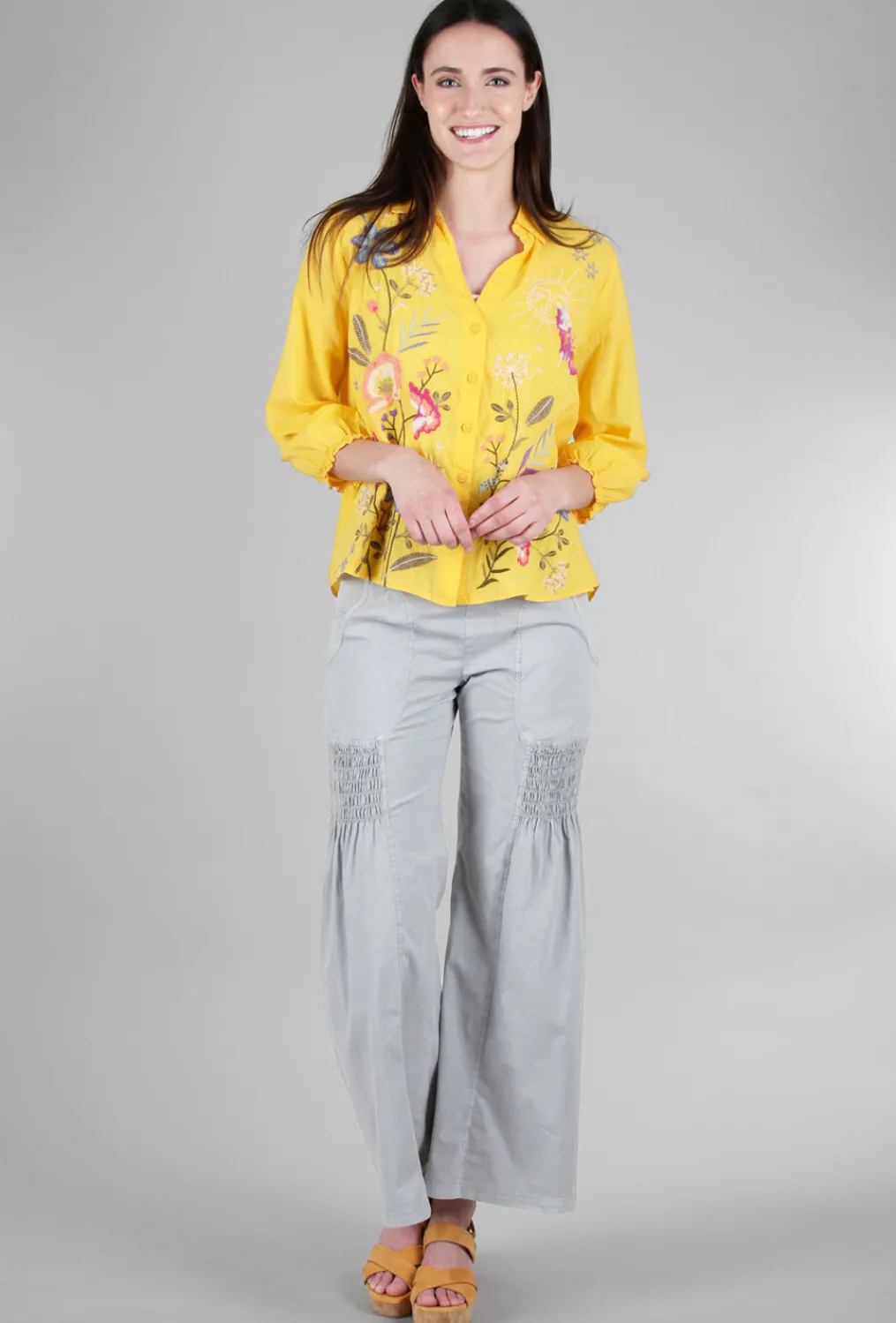 Best Sale Evie Lou Nila Relaxed Shirt, Gold Fusion