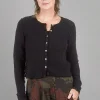 Best Sale Evie Lou Nubbly Knit Cropped Cardie, Black