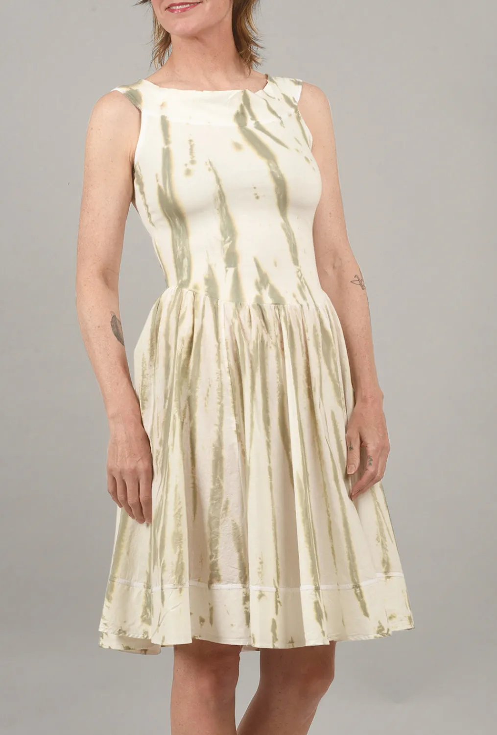 New Evie Lou Off-Shoulder Tie-Dye Dress, Sage