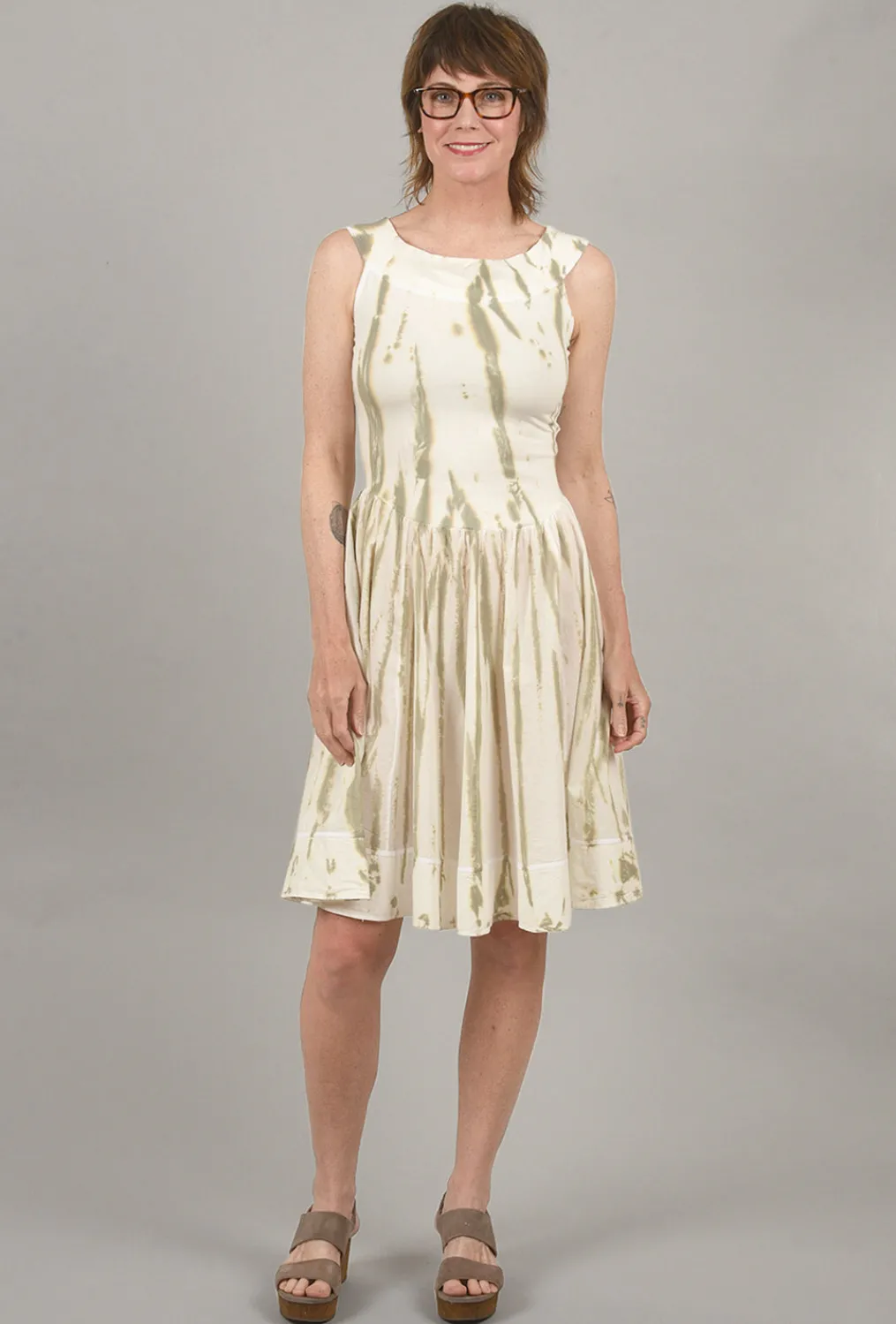 New Evie Lou Off-Shoulder Tie-Dye Dress, Sage