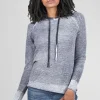 Hot Evie Lou Ombre Cashmere Mesh Hoodie, Denim