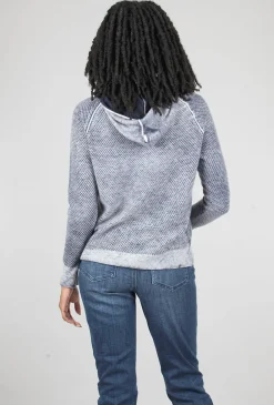 Hot Evie Lou Ombre Cashmere Mesh Hoodie, Denim