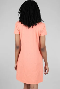 Cheap Evie Lou Open Crew T-Shirt Dress, Coral Clay