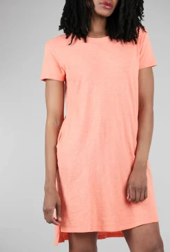 Cheap Evie Lou Open Crew T-Shirt Dress, Coral Clay