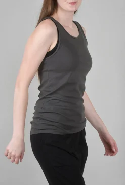 Hot Evie Lou Organic Long Tank, Graphite