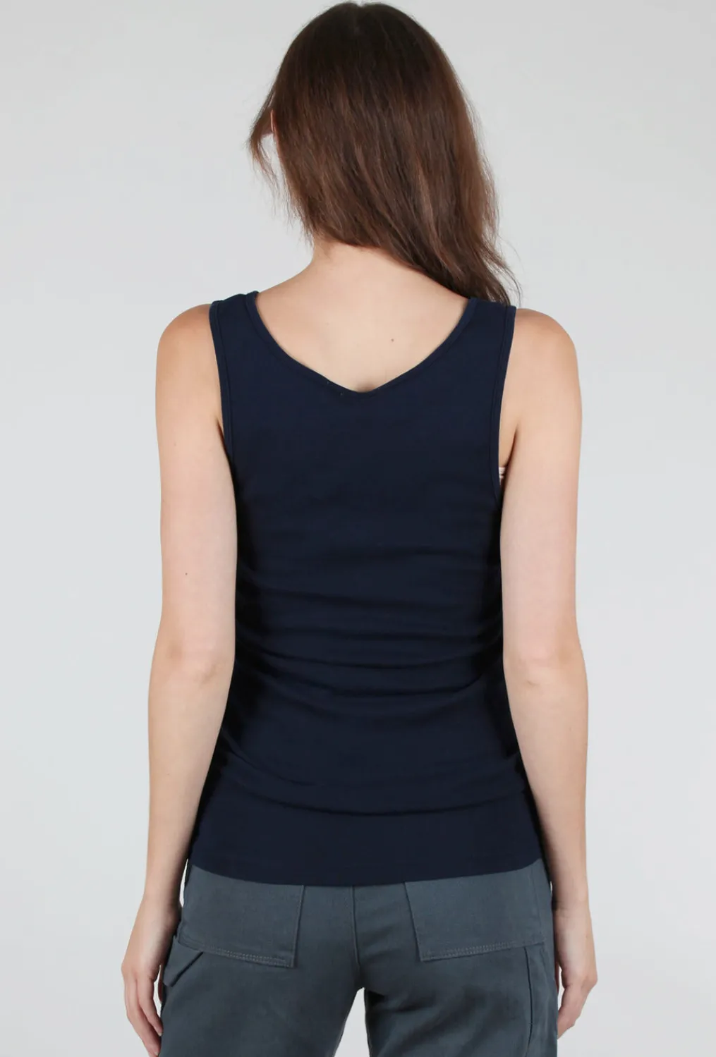Fashion Evie Lou Organic Long Tank, Midnight Navy