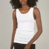 Discount Evie Lou Organic Long Tank, Optic White