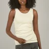 New Evie Lou Organic Long Tank, Oyster