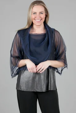 Best Sale Evie Lou Organza Jackie O Top, Midnight