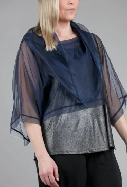 Best Sale Evie Lou Organza Jackie O Top, Midnight