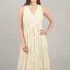 Cheap Evie Lou Overstitch Crinkle Sundress, Ivory