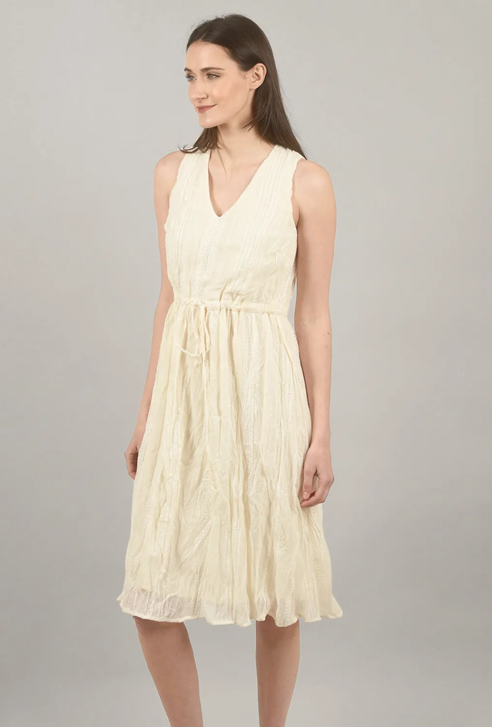 Cheap Evie Lou Overstitch Crinkle Sundress, Ivory