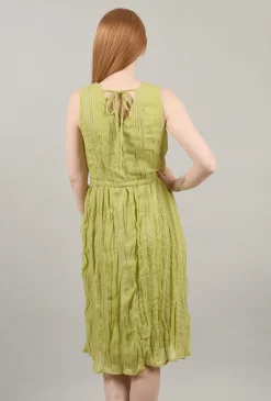 Store Evie Lou Overstitch Crinkle Sundress, Grass