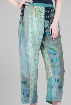Cheap Evie Lou 3P Airy Print Pant, Sage/Blue