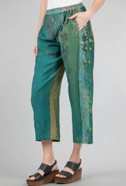 Shop Evie Lou 3P Airy Print Pant, Turquoise/Ochre