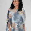 Store Evie Lou Parachute Smoosh Dye Wide Top, Khaki/Gray