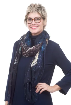 Store Evie Lou Parisian Nights Scarf, Deep Blue