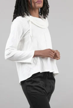 Fashion Evie Lou Pebble Cotton Ruched Cowl, Winter White