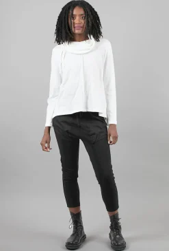 Fashion Evie Lou Pebble Cotton Ruched Cowl, Winter White