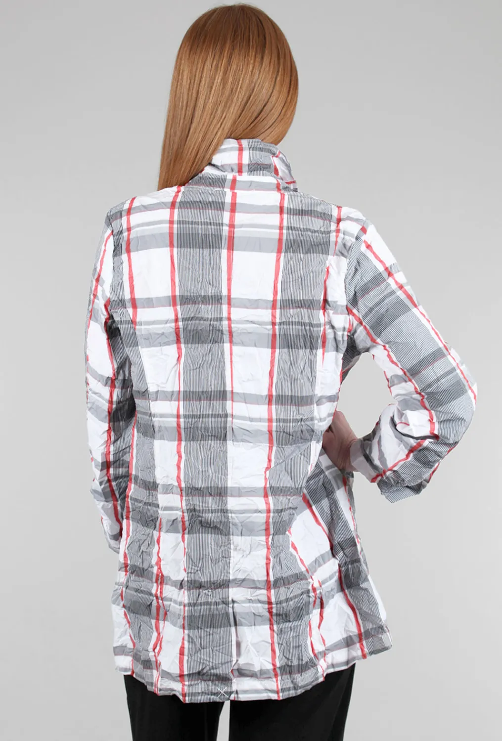 Cheap Evie Lou Perfect Sculpt Boyfriend Jacket, White Plaid