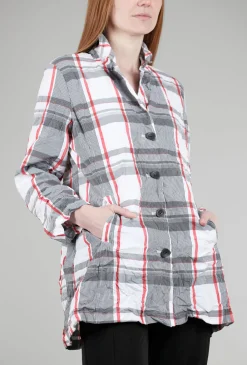 Cheap Evie Lou Perfect Sculpt Boyfriend Jacket, White Plaid