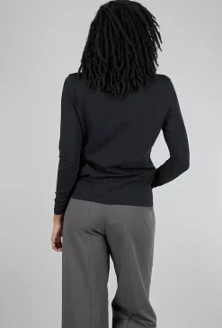 Store Evie Lou Pima Ruched Tneck, Black