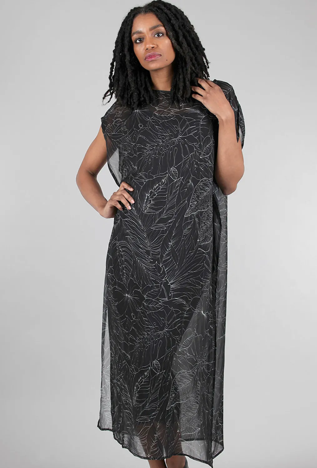 Flash Sale Evie Lou Pipio Long Poncho, Fiori Neri