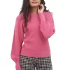 Best Sale Evie Lou Pleat Sleeve Pullover, Berry