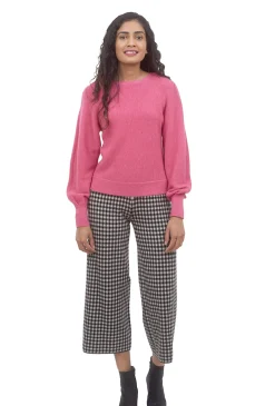 Best Sale Evie Lou Pleat Sleeve Pullover, Berry