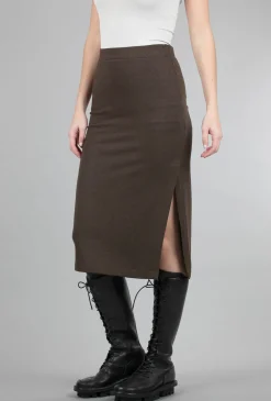 Shop Evie Lou Plush Midi Skirt, Brown