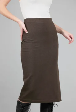 Shop Evie Lou Plush Midi Skirt, Brown