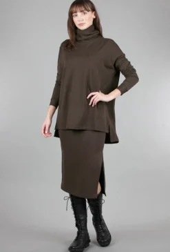 Shop Evie Lou Plush Midi Skirt, Brown