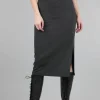 Outlet Evie Lou Plush Midi Skirt, Charcoal